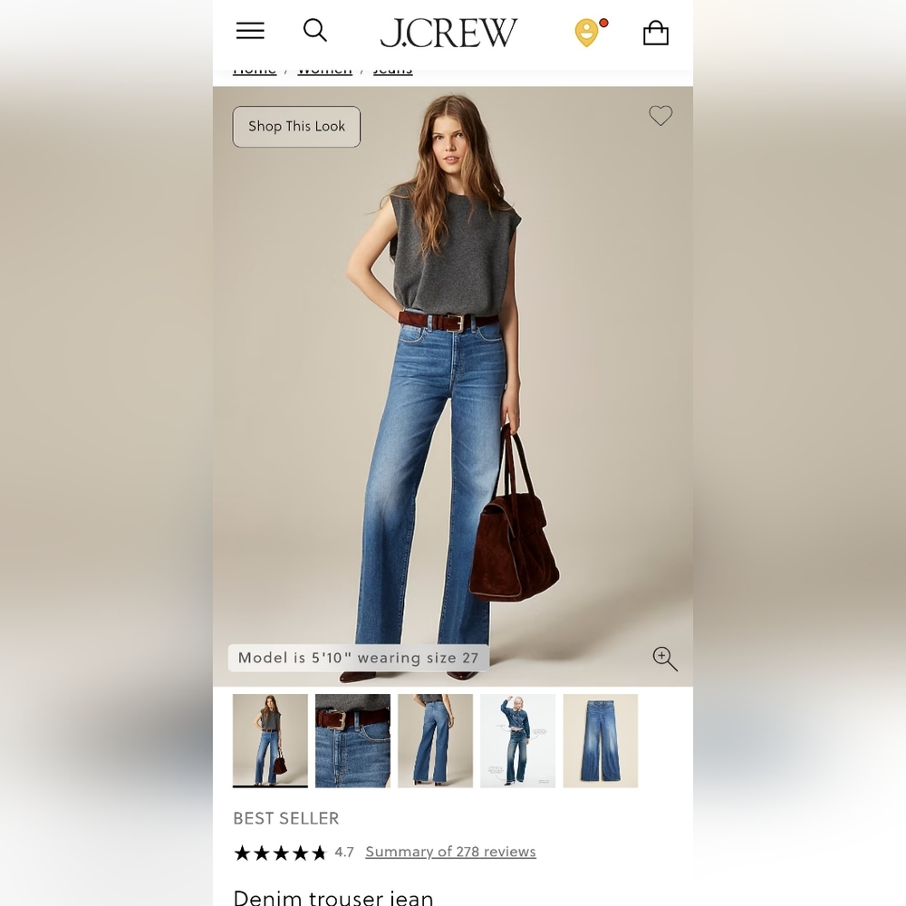 J. Crew Women's Blue Denim Jeans - Charlotte Wash NWT
